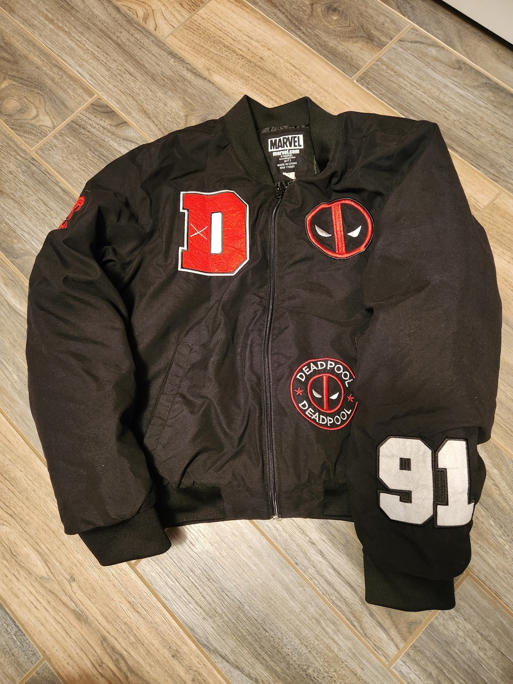 Marvel Deadpool Black Bomber Jacket
